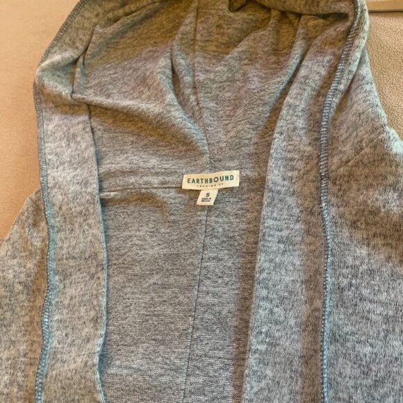 Earthbound Trading Company - Long open cardigan/duster with hood - Size S - Picture 2 of 6